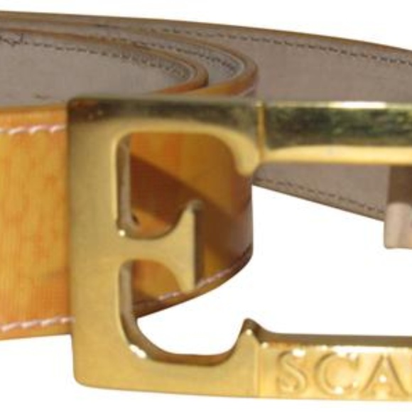 Escada Gold Patent Leather Gold \'E\' Buckle Belt main image 6